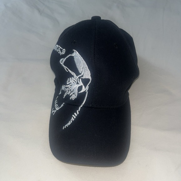 Black White Embroidered Skull Design Hat SnapBack Ball Cap Adjustable Adult OS - Picture 14 of 16